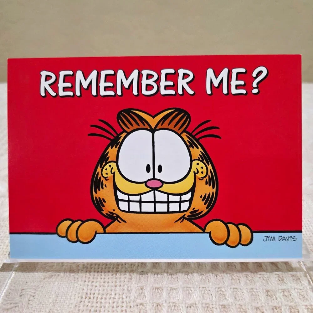 Vintage 1978 Garfield Cartoon Comic Cat Jim Davis REMEMBER ME? Postcard Unused